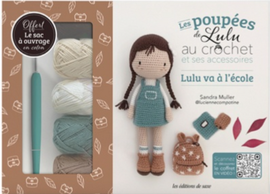 Coffret Les Poupées de Lulu  au crochet et ses accessoires , Lulu va à l'école