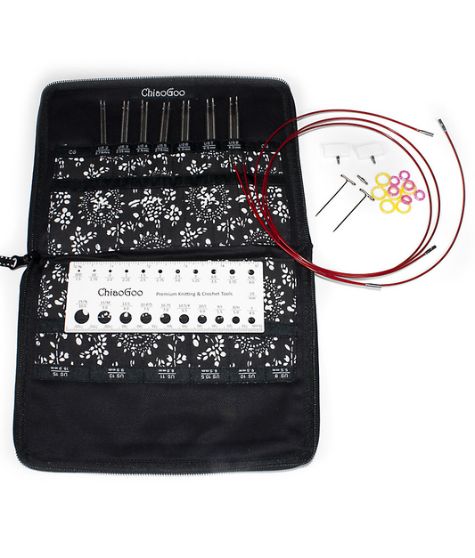 Ensemble TWIST d'Aiguilles Interchangeables 5" (13 cm) de ChiaGoo - 2.75 mm à 5 mm