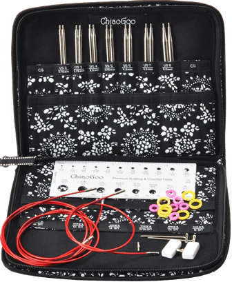 Ensemble TWIST d'Aiguilles Interchangeables 5" (13 cm) de ChiaGoo - 2.75 mm à 5 mm