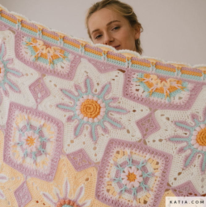 Kit CAL Stars in Bloom : Couverture de Fleurs au Crochet